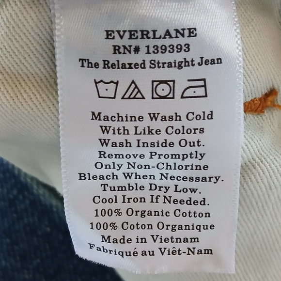 Everlane Blue Straight Leg Jeans Classic Style - (EUC) - Picture 7 of 10